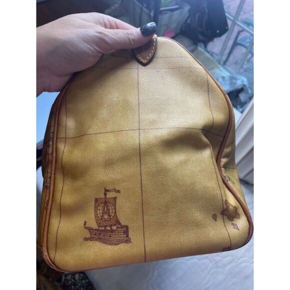 Preloved Alviero Martini Vintage Boston Bag – Classic Map Print - Picture 4 of 6